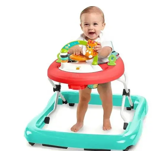 Bright Starts Walk a Bout Walker - An interactive baby walker with colorful toys and padded seat.