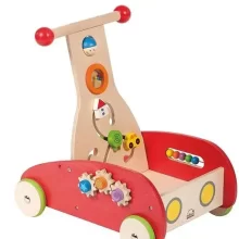 Hape Wonder Walker for Toddlers - A sturdy and colorful wooden walker with engaging activities for early learning and development.