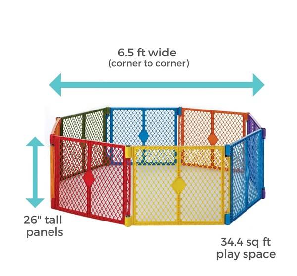North States Superyard Colorplay 8-Panel Play Yard
