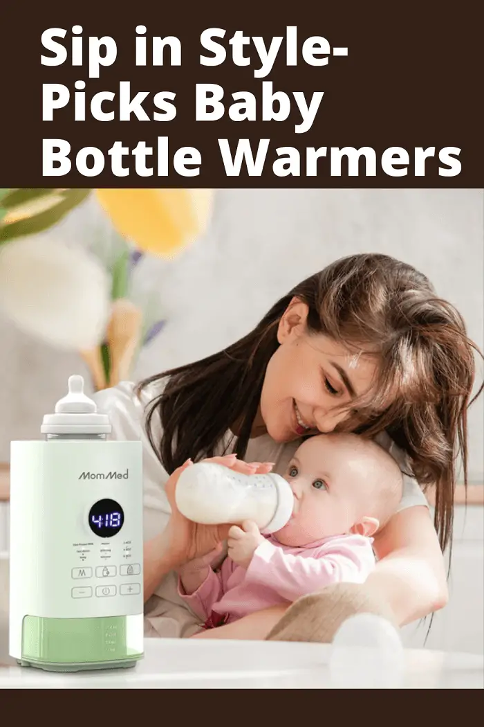 A mother lovingly feeds her baby using a baby bottle warmer